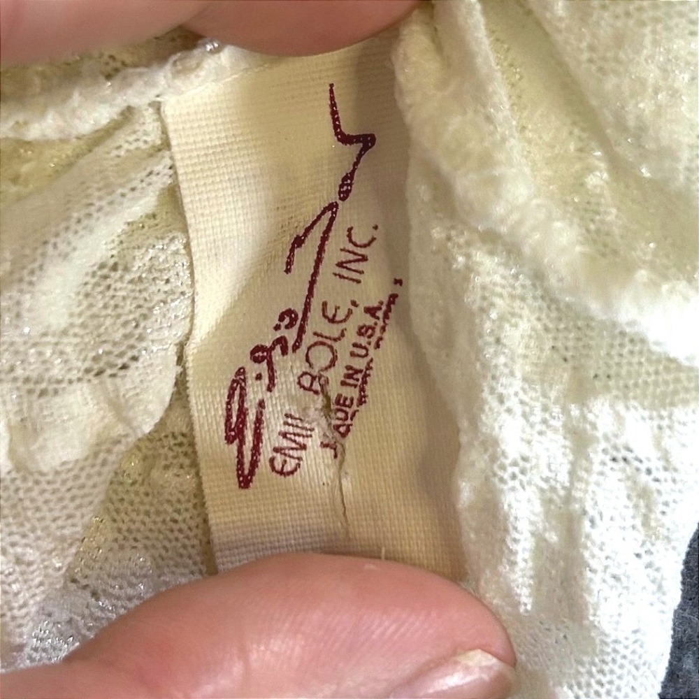 Vintage Emil Bole Lace Camisole Tank Top Romantic Coquette Bridal Layering L - Picture 3 of 8